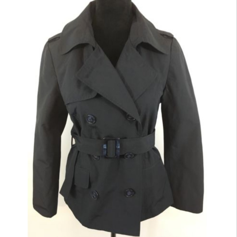 FOREVER 21 Belted Black Trench Coat Sz M NWOT